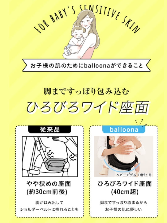 balloona 抱っこバッグ │ショルダーバッグとしても使える2WAYヒップシート